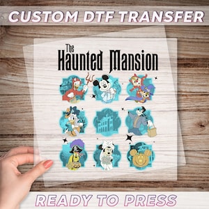 Disney Halloween Haunted Mansion DTF Transfer, Mickey And Friends Halloween Dtf, Halloween Party Dtf, Disneyworld Dtf, Family Halloween Dtf
