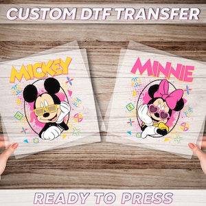 Mickey Minnie Couple DTF Transfer, Mickey Minnie Matching Print, Retro Disney Ready To Press, Disney Trip Dtf, Disney Family Vacation Dtf