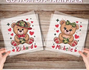 Custom Baby Bear Valentine's Day DTF Transfer, Baby Girl Baby Boy Valentine Ready To Press, Valentine Kids DTF Print, Toddler Bear Love Dtf
