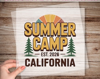 Retro Summer Camp DTF Transfer, Camping Ringer DTF, Retro Camping Print, Camp Lover Gift, Matching Camp Ready to Press