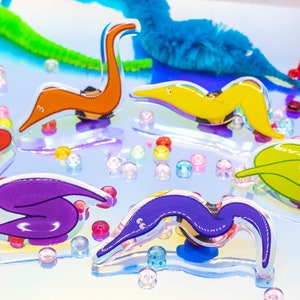 Worm Off The String Acrylic Pins Rainbow Colors