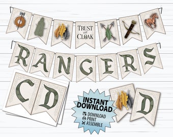 INSTANT DOWNLOAD - digital file - Rangers Apprentice inspired party banner - party decoration