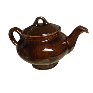 Royal Canadian Hamilton Art Pottery rode aardewerk bruine theepot in Betty-stijl