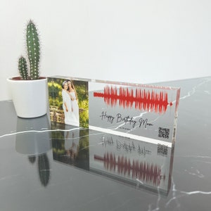 Customized Sound Wave Art - Custom Engraved Soundwave - Mother&#39;s Day Gift from Daughter - Mom Birthday Gift - Memorial Gift