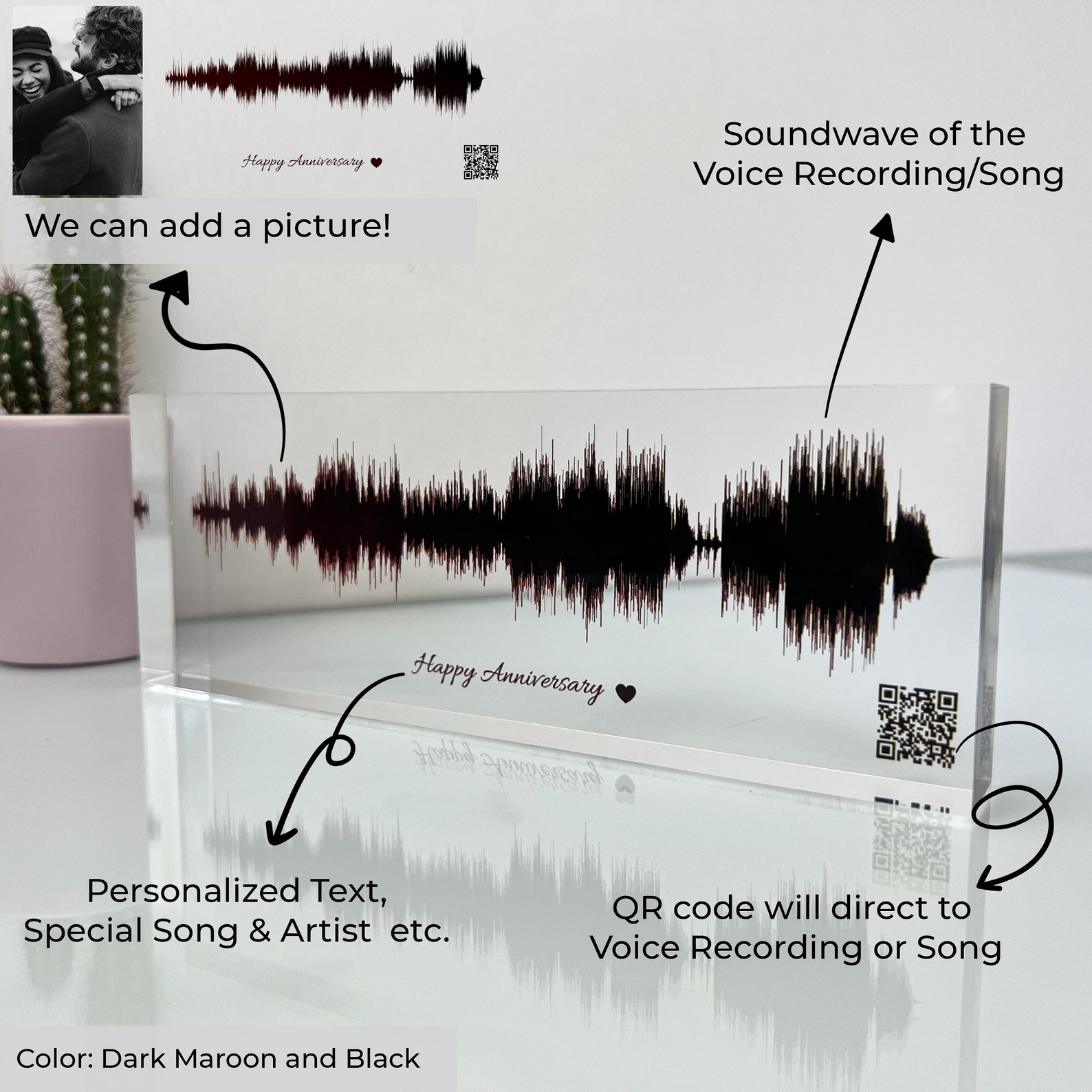 Personalized Soundwave Art on Clear Acrylic Block Sound Wave Etsy
