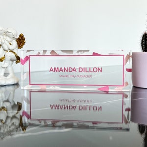 Desk Name Plate, Woman Boss Gift, Custom Acrylic Name Plate Office, Office Name Sign, Personalized Girl Boss Office Decor, Collague Gift