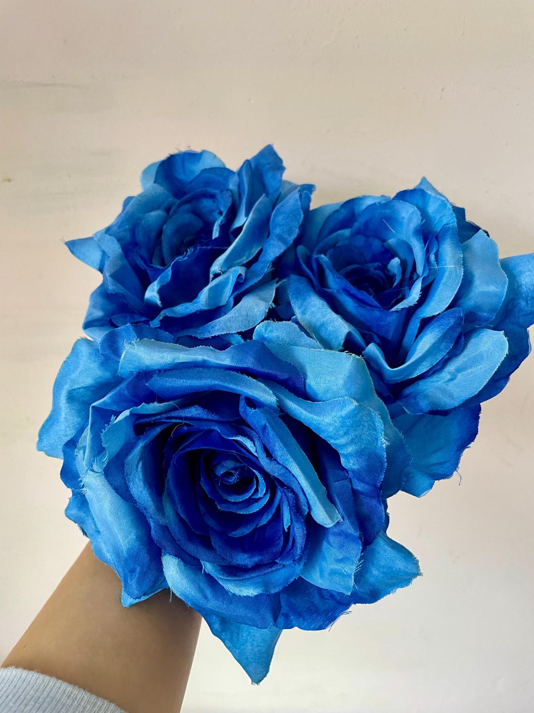 3 PCS Large Artificial Blue Rose Heads: Crafting & Decor - Etsy