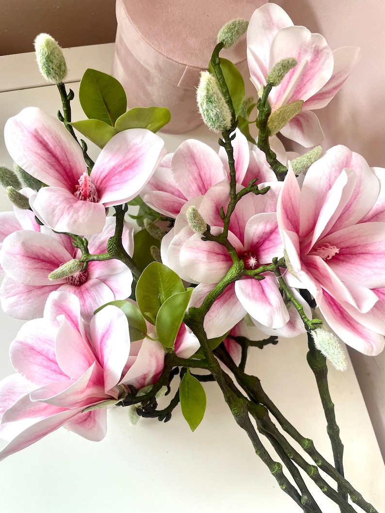 1 PCS High Quality Pink Magnolia Branch, Artificial Magnolia Stem With