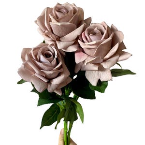 Real Touch Coffee Brown Rose Stem, Brown Artificial Rose, Realistic Rose Stem