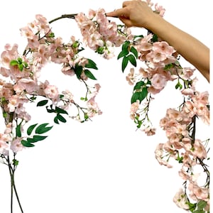 人工ヴィンテージピンクの桜の花輪、高品質のピンクの花輪、ヴィンテージウェディングフラワーガーランド、ピンクの桜の装飾