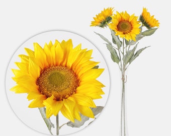 1 PCS Artificial High Quality Sunflower, Artificial Sunflower Spray, Faux Summer Wedding Flowers, Faux Sunflower stem