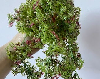 Musgo verde artificial de 20 cm, tallo de musgo artificial, vegetación de musgo llorón, vegetación artificial
