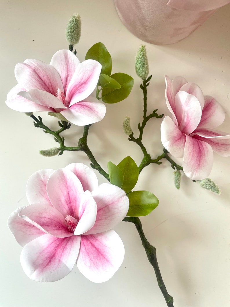 1 PCS High Quality Pink Magnolia Branch, Artificial Magnolia Stem With