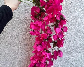 人工ブーゲンビリアの茎：シルクペーパーフラワー、ピンクの装飾用吊り
