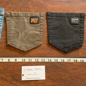 SALVAGE 4 Pochettes en jeans en denim avec logos