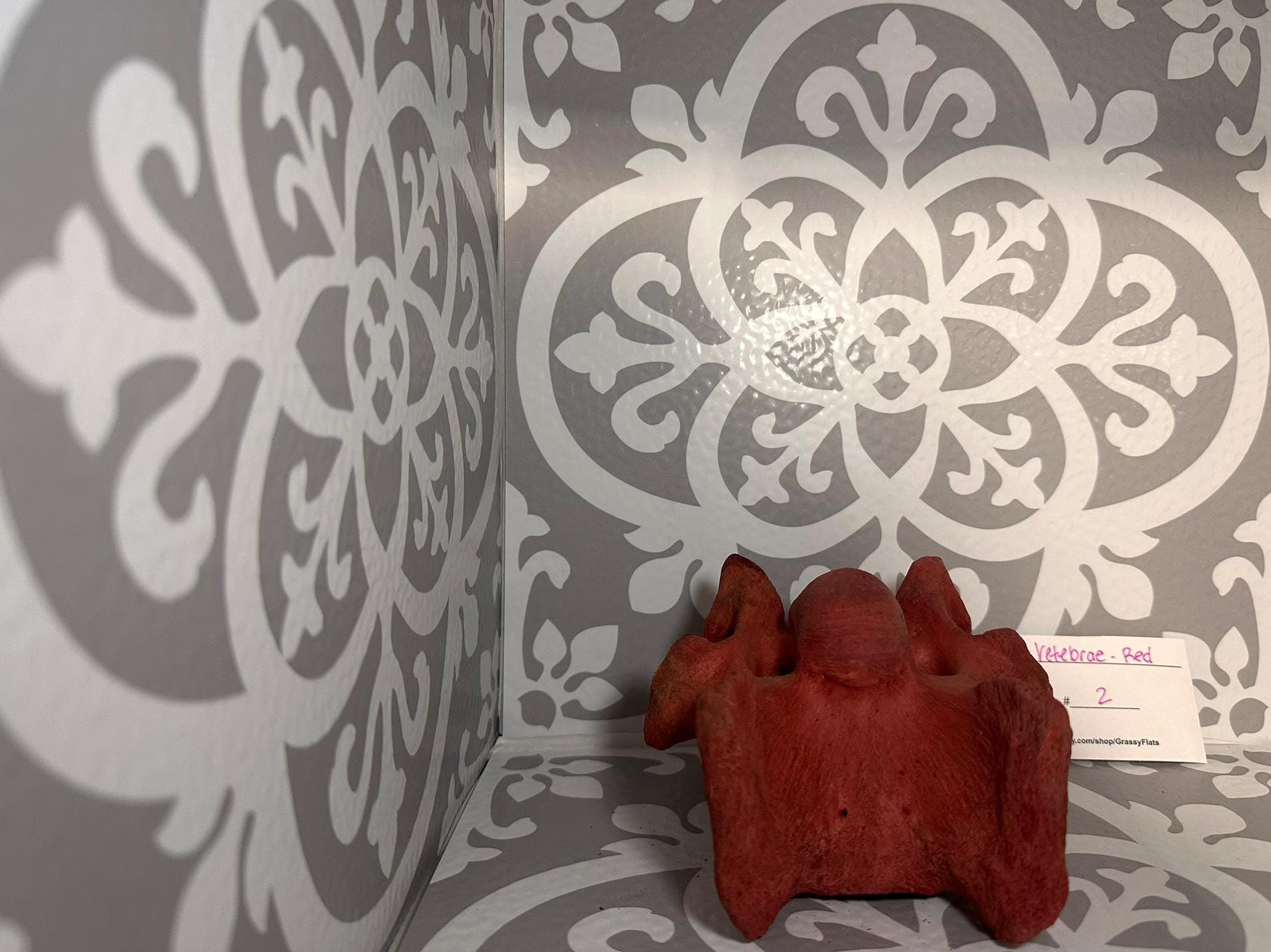 Dyed Cow Vertebrae - Red