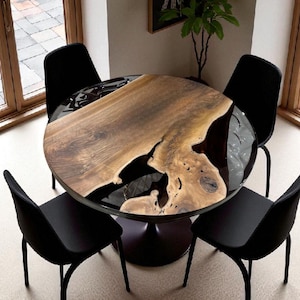 Round Epoxy Coffee Table, round epoxy table, Round black epoxy table, round epoxy living room table, Round Epoxy Centre Table, Epoxy Table