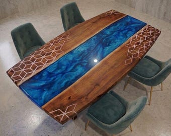 Mesa de resina epoxi, mesa de comedor a medida, mesa de comedor, tablero de mesa de resina epoxi, mesa de cocina de resina epoxi, mesa de comedor de resina epoxi a medida