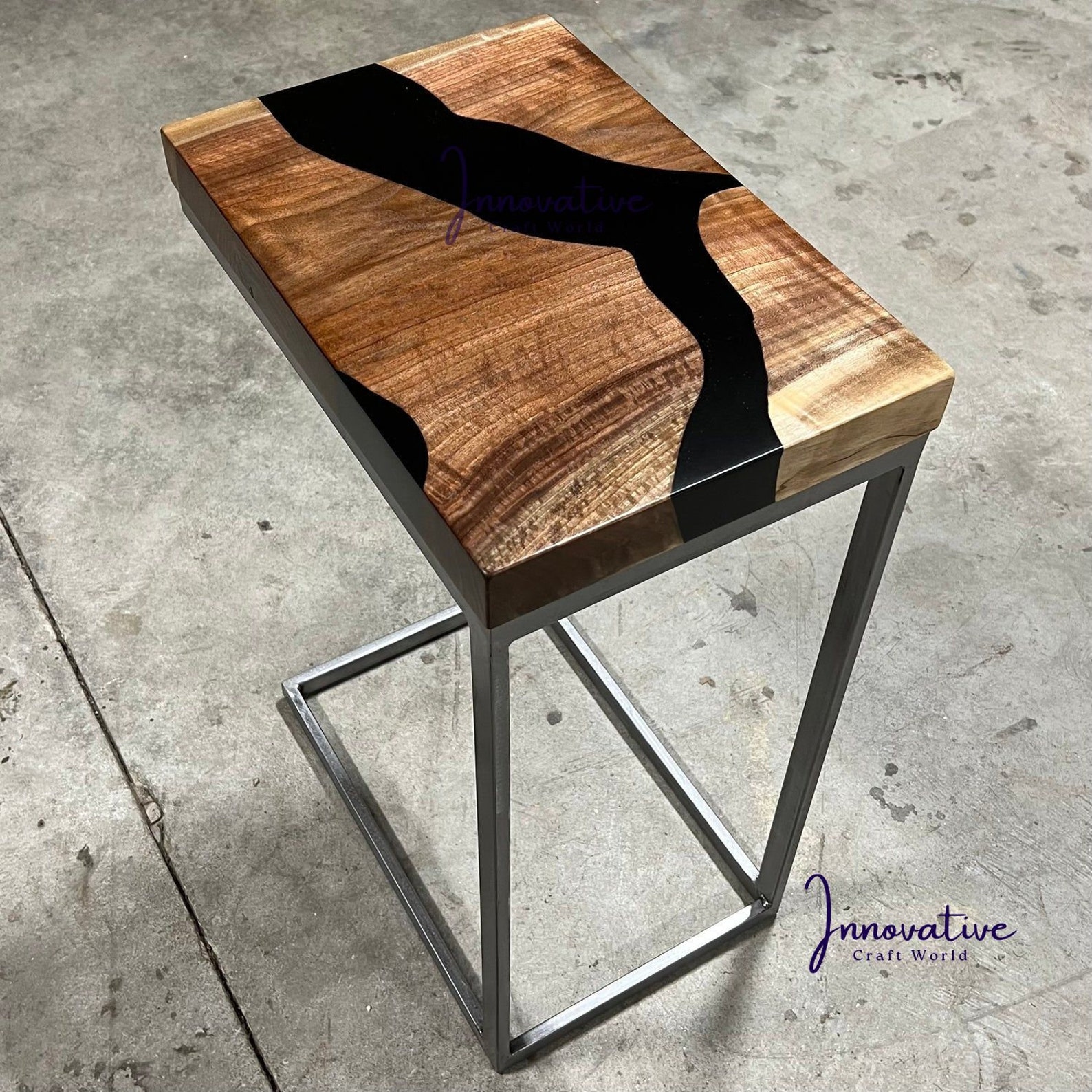 Epoxy Side Table, Epoxy End Table, Epoxy Resin Table, River Table Epoxy