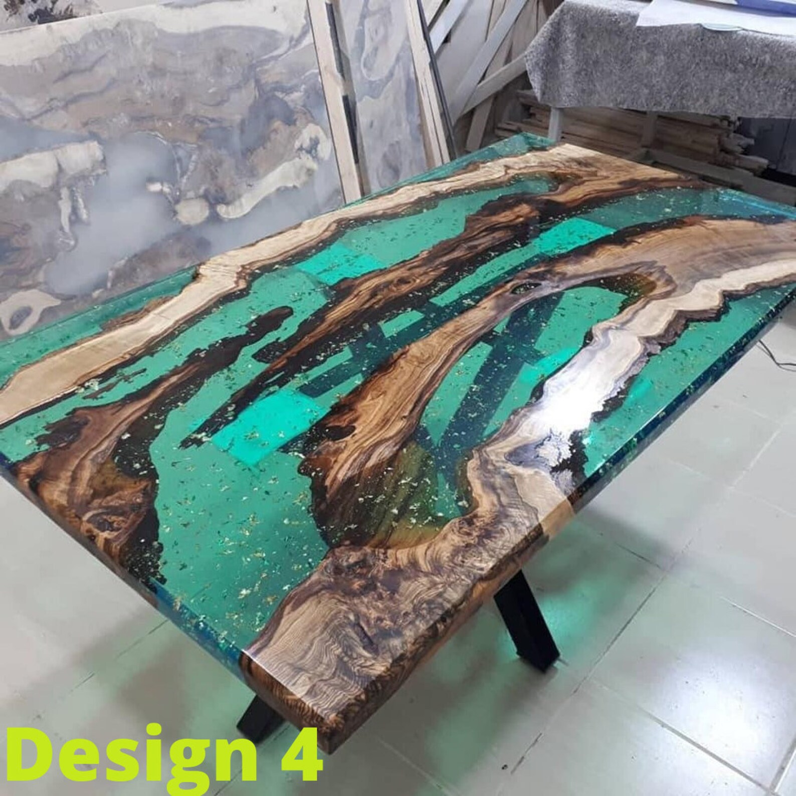 Epoxy Kitchen Table Dining Table Epoxy Dining Table Epoxy Etsy
