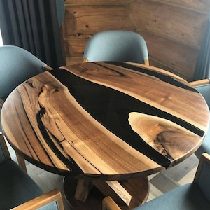 Round Epoxy Dining Table, Round Epoxy Table, 45&quot; diameter