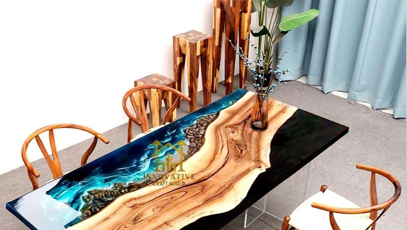 Epoxy Table Top, Epoxy Resin Table, Epoxy dining table, epoxy dining table rectangle, resin dining room table, sofa table