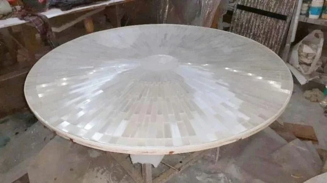 Selenite Crystal Table Top Counter Top Handmade Table Etsy
