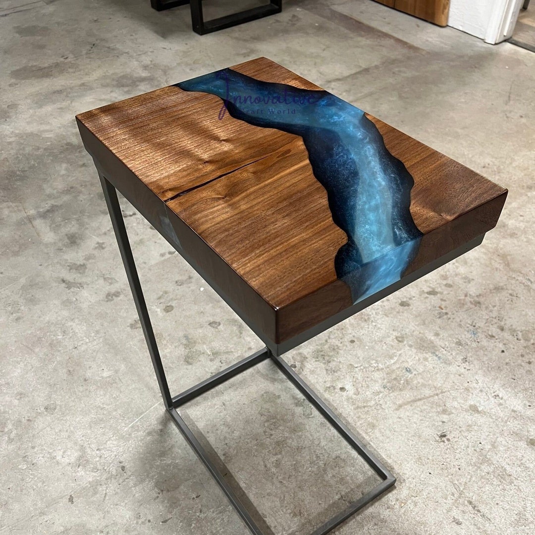 Epoxy Side Table, Epoxy End Table, Epoxy Resin Table, River Table Epoxy