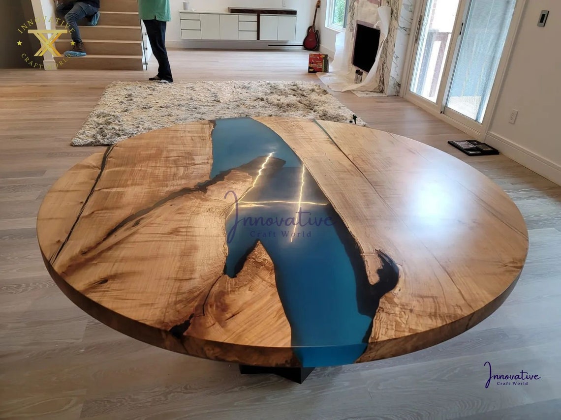 Round Epoxy Coffee Table Round Epoxy Dining Table Round Etsy