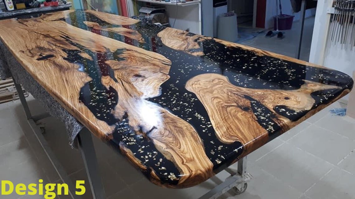 Epoxy Kitchen Table Dining Table Epoxy Dining Table Epoxy Etsy