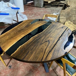 Round Epoxy Dining Table, Round Dining Table, Round Epoxy Coffee Table, Round Epoxy Table, Industrial Dining Table, Round Epoxy Coffee Table Style 2