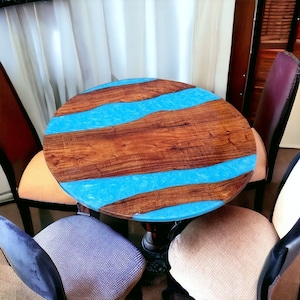 Round epoxy dining table, Round Epoxy Coffee Table,Round blue epoxy table, Epoxy Table Top, Round Epoxy Table, Epoxy Round Table,