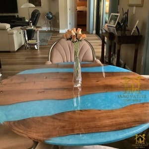 Round Epoxy Dining Table, Round Epoxy Table,