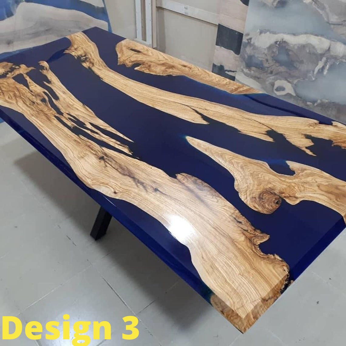 Epoxy Kitchen Table Dining Table Epoxy Dining Table Epoxy Etsy
