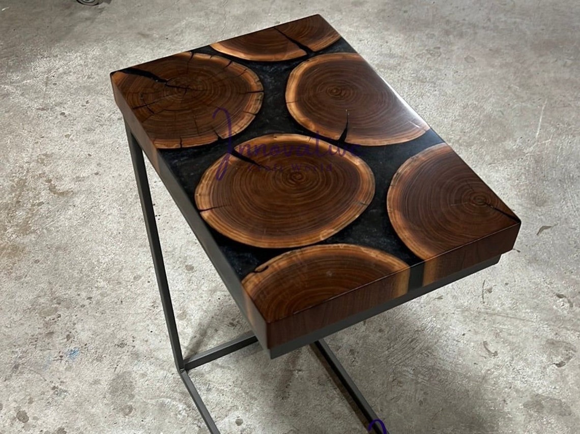 Epoxy Side Table, Epoxy End Table, Epoxy Resin Table, River Table Epoxy
