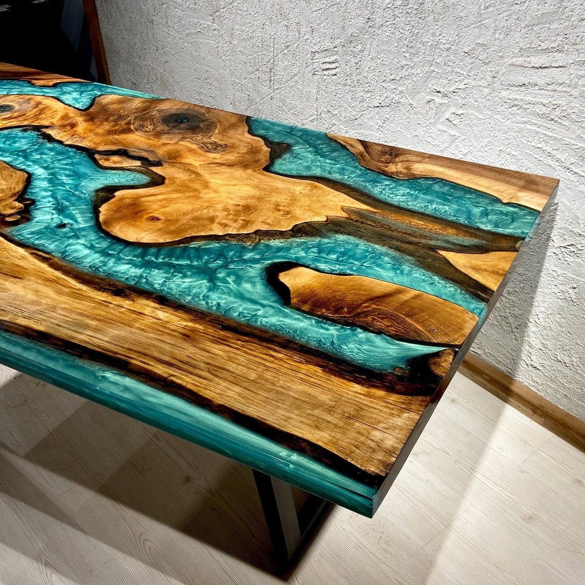 Epoxy Kitchen Table Dining Table Epoxy Dining Table Epoxy Etsy