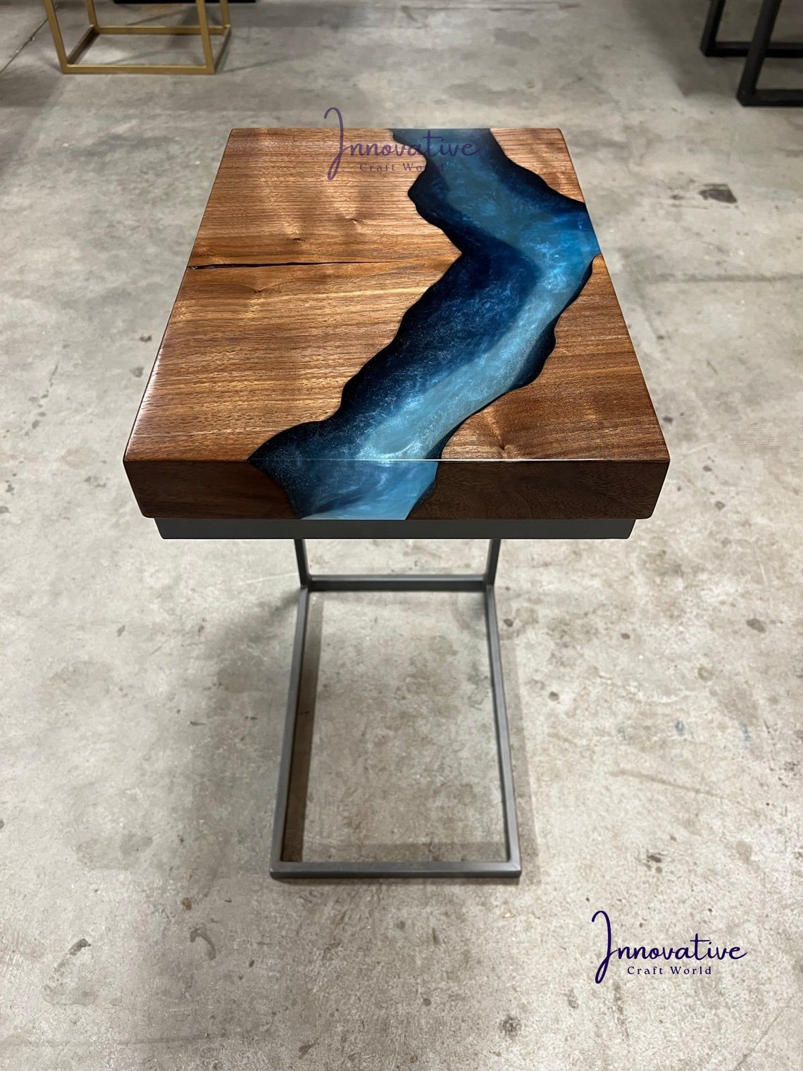 Epoxy Side Table Epoxy End Table Epoxy Resin Table River Etsy
