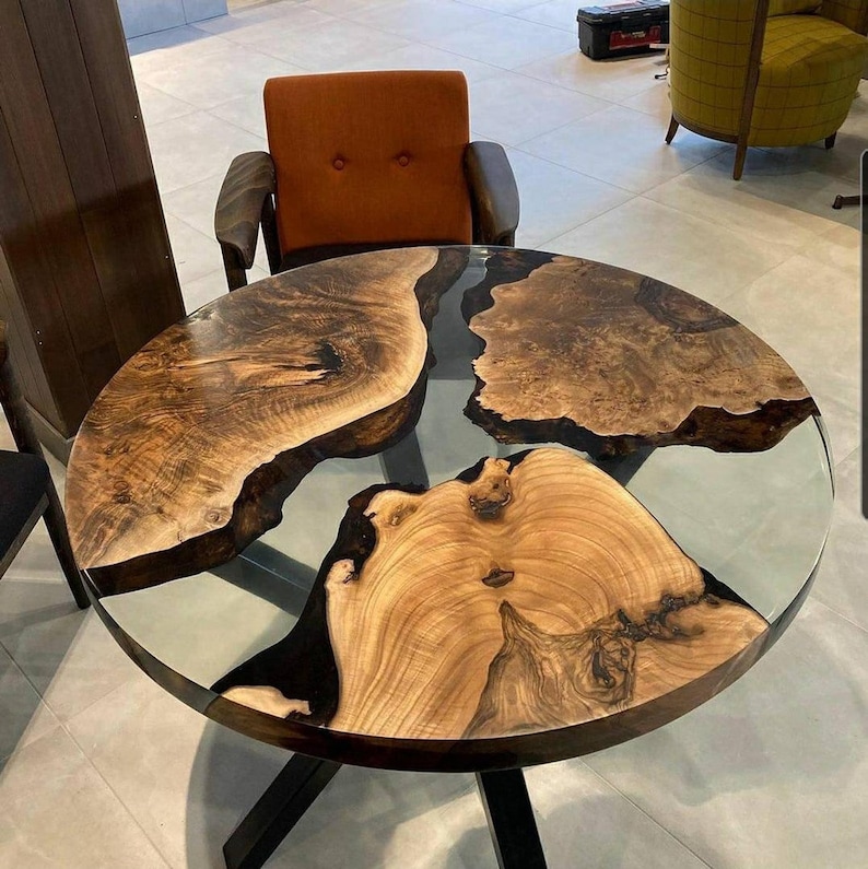 Round Epoxy Dining Table, Round Dining Table, Round Epoxy Coffee Table, Round Epoxy Table, Industrial Dining Table, Round Epoxy Coffee Table Style 6