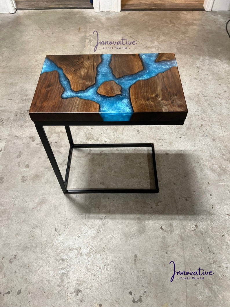Epoxy Side Table, Epoxy End Table, Epoxy Resin Table, River Table Epoxy
