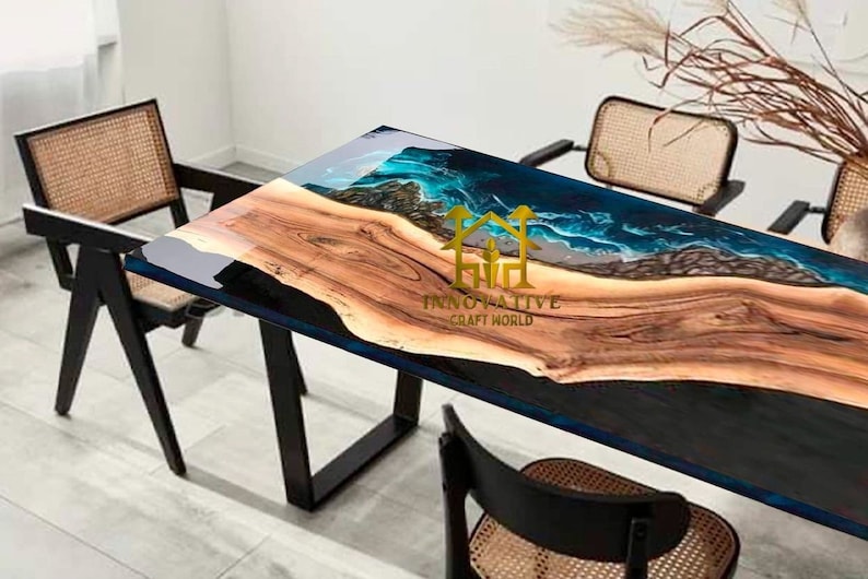 Epoxy Table Top, Epoxy Resin Table, Epoxy dining table, epoxy dining table rectangle, resin dining room table, sofa table