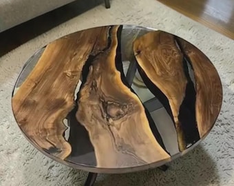 Transparent Epoxy Table, Luxury Resin Coffee Table, Modern Round Dining Table Top, Luxury Center Table, Handmade Epoxy Furniture Decor