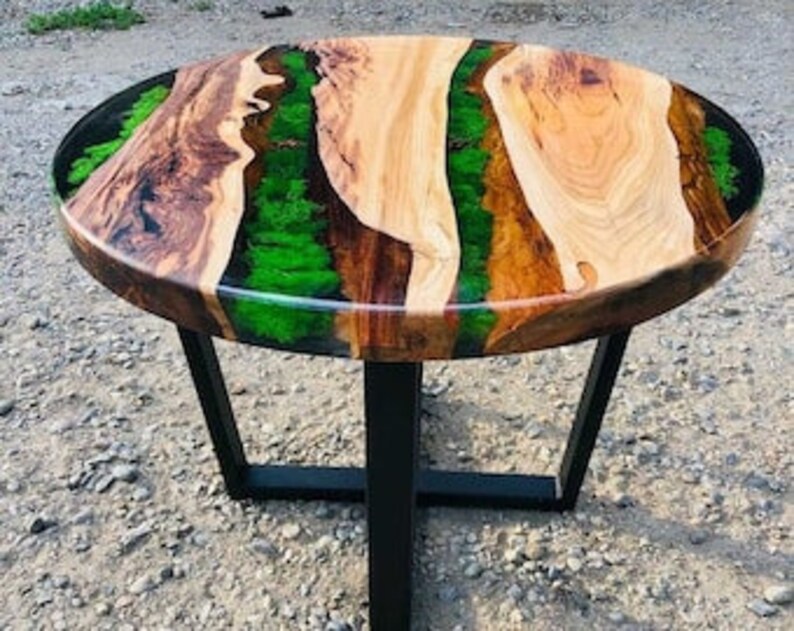 Round Epoxy Coffee Table Round Epoxy Side Table Coffee Etsy