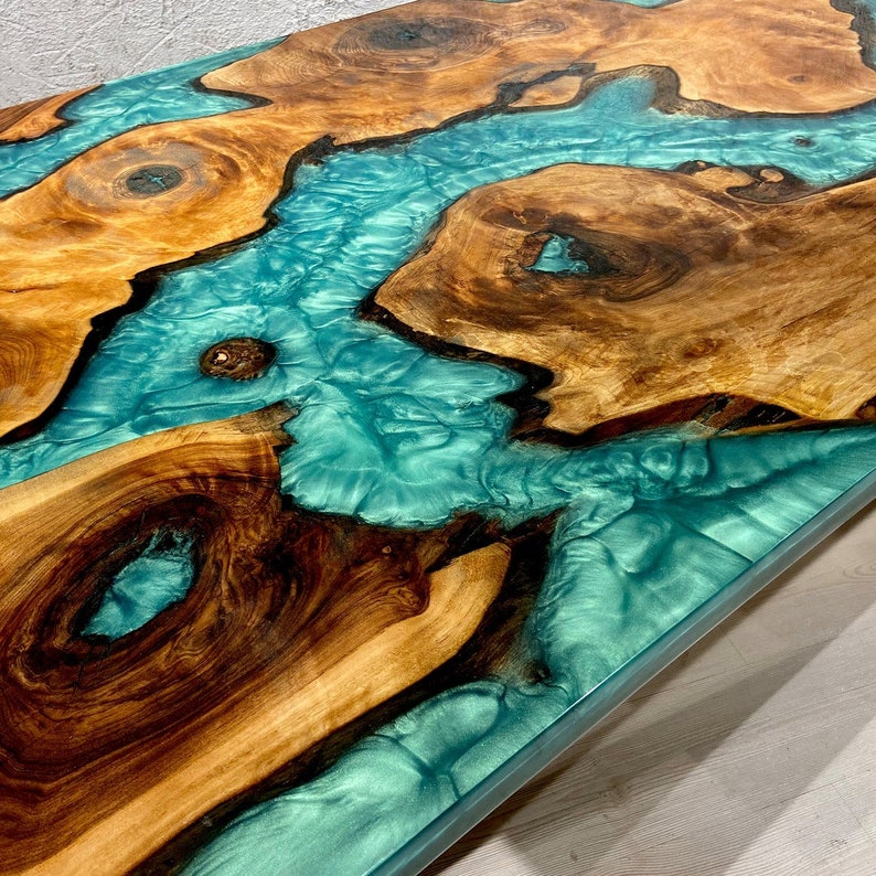 Epoxy Kitchen Table Dining Table Epoxy Dining Table Epoxy Etsy