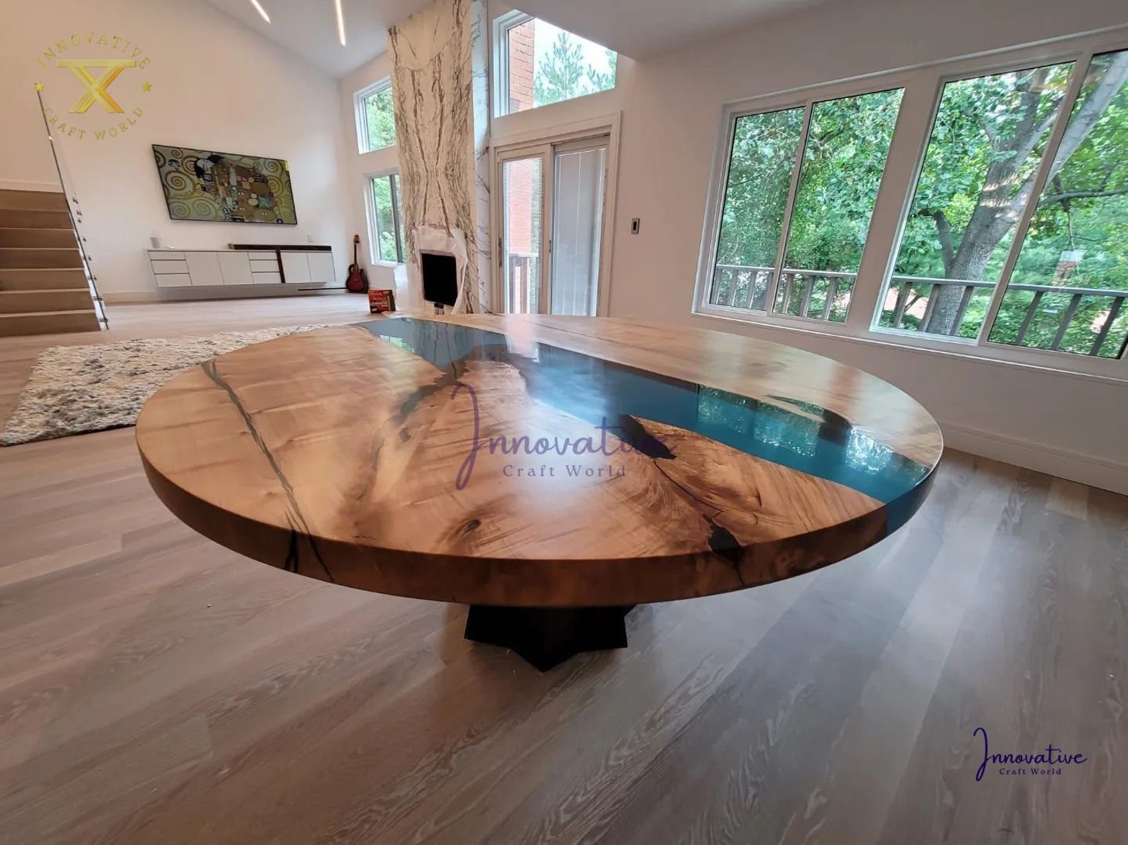 Round Epoxy Coffee Table Round Epoxy Dining Table Round Etsy