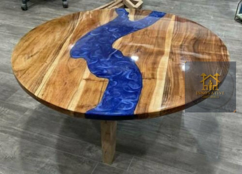 Round Dining Tables Live Edge Epoxy River Table Dining Room Etsy