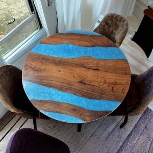 Round epoxy dining table, Round Epoxy Coffee Table,Round blue epoxy table, Epoxy Table Top, Round Epoxy Table, Epoxy Round Table,