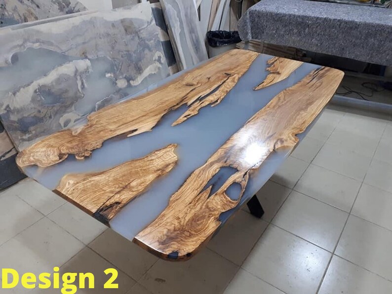 Epoxy Kitchen Table Dining Table Epoxy Dining Table Epoxy Etsy