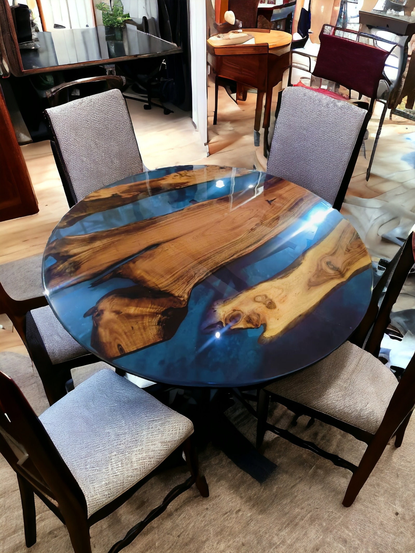Round Epoxy Dining Table