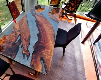 Epoxy Dining Table,  Epoxy Table, Gray Epoxy Table ,Dining table, Epoxy Resin Table, Epoxy Table Top, Table, Ready to Dispatch