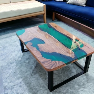 Epoxy Coffee Table, Living Room Table, epoxy Centre Table, epoxy resin table, Epoxy Wood Table, Epoxy Table Top Green Epoxy Coffee Table